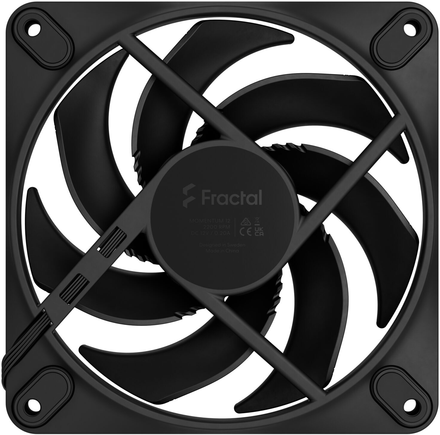Fractal Design - Ventoinha Fractal Design Momentum 12 120mm 2200RPM 4 Pinos PWM Preta