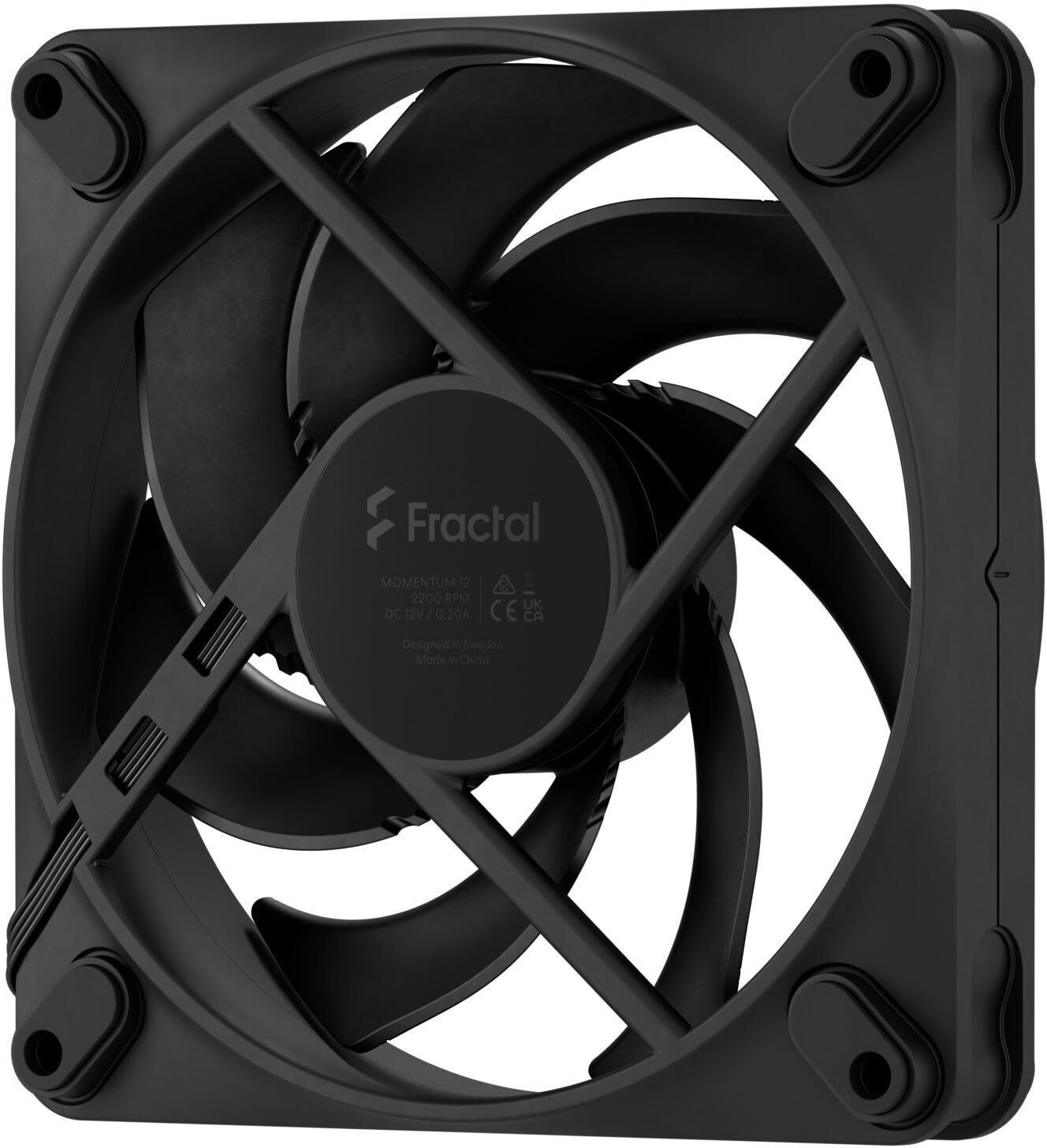 Fractal Design - Ventoinha Fractal Design Momentum 12 120mm 2200RPM 4 Pinos PWM Preta
