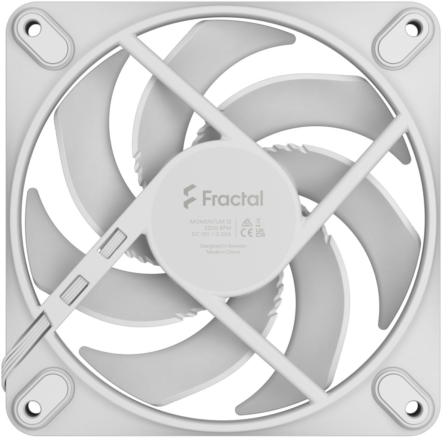 Fractal Design - Ventoinha Fractal Design Momentum 12 120mm 2200RPM 4 Pinos PWM Branca