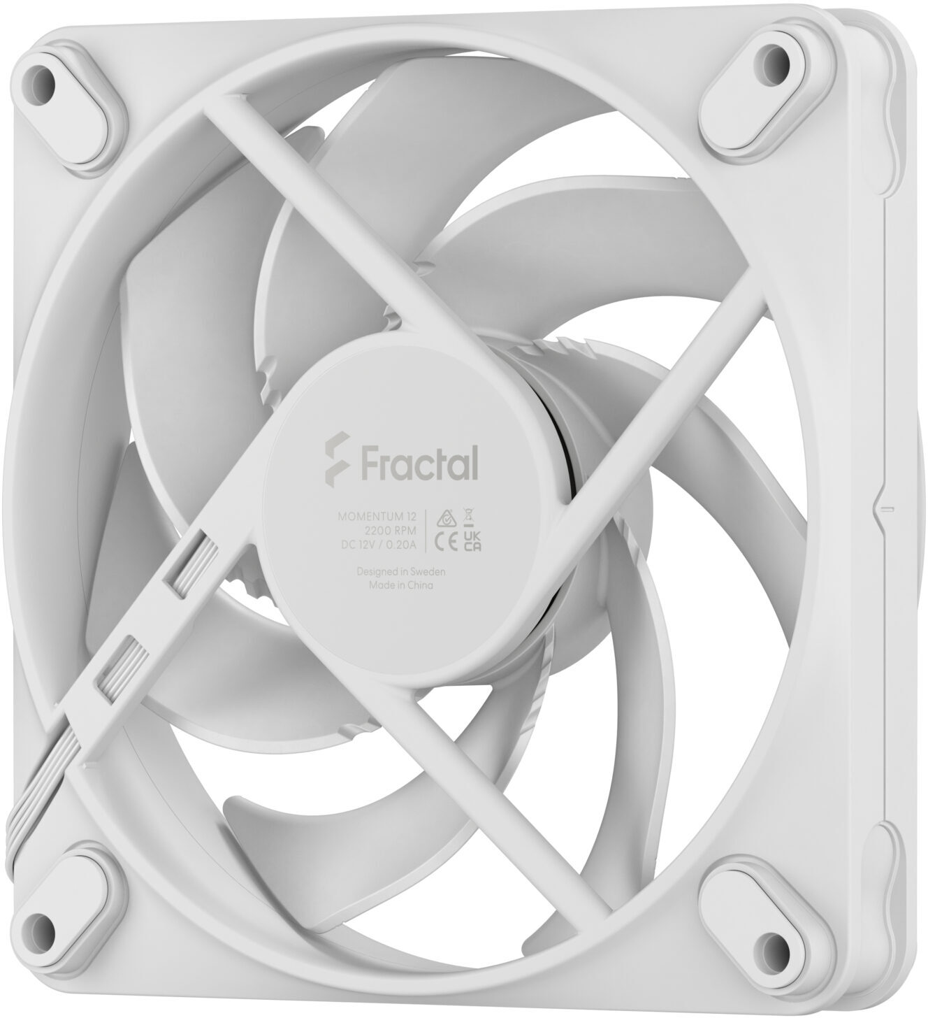 Fractal Design - Ventoinha Fractal Design Momentum 12 120mm 2200RPM 4 Pinos PWM Branca