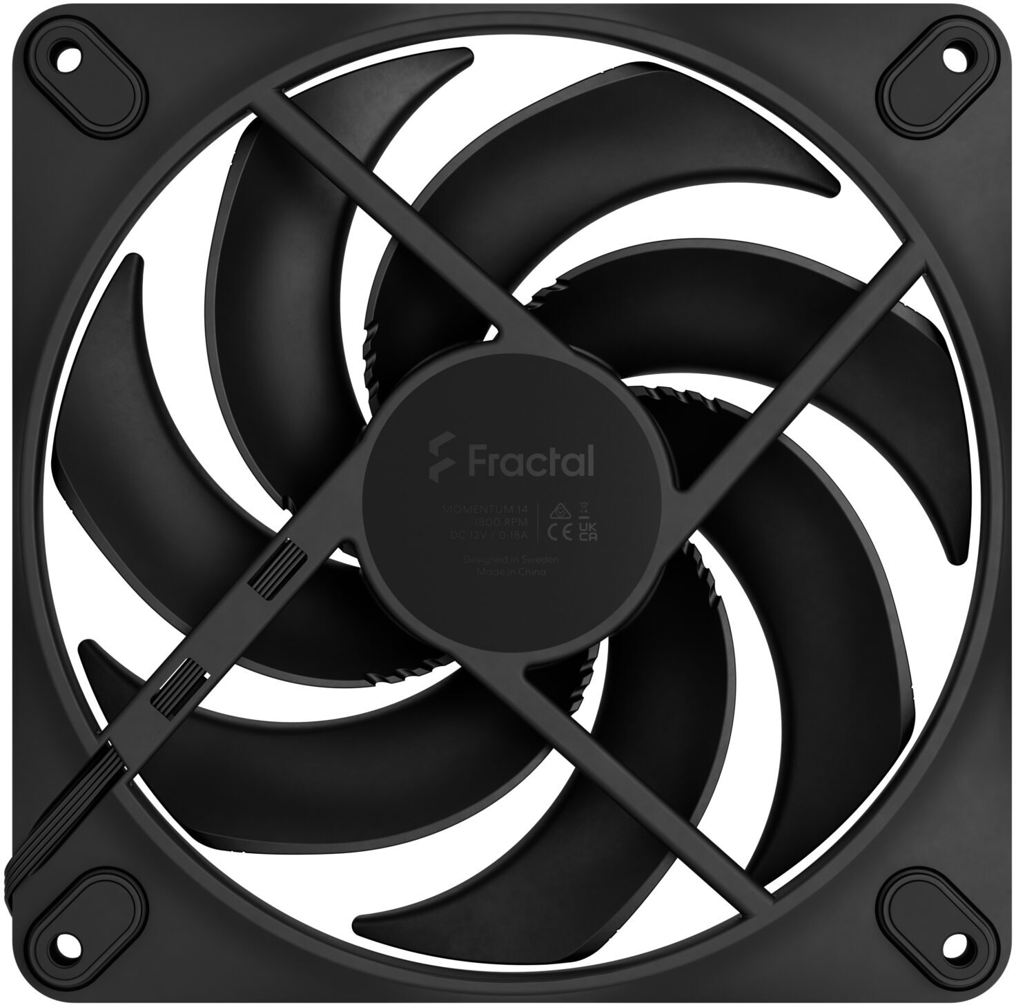 Fractal Design - Ventoinha Fractal Design Momentum 14 140mm 1800RPM 4 Pinos PWM Preta