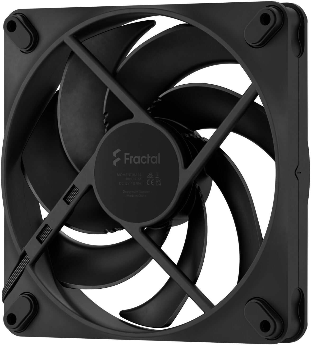 Fractal Design - Ventoinha Fractal Design Momentum 14 140mm 1800RPM 4 Pinos PWM Preta