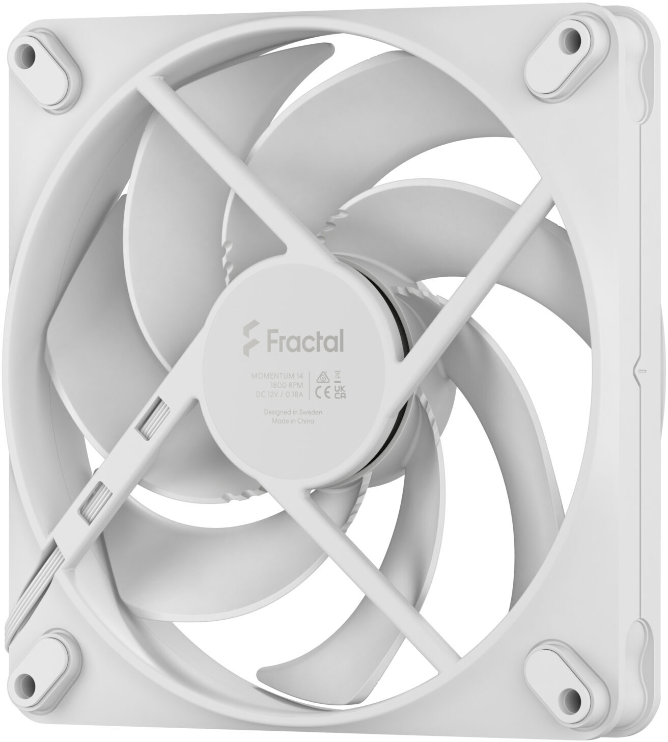 Fractal Design - Ventoinha Fractal Design Momentum 14 140mm 1800RPM 4 Pinos PWM Branca