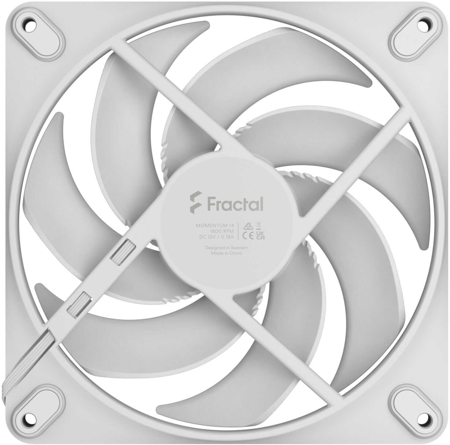 Fractal Design - Ventoinha Fractal Design Momentum 14 140mm 1800RPM 4 Pinos PWM Branca