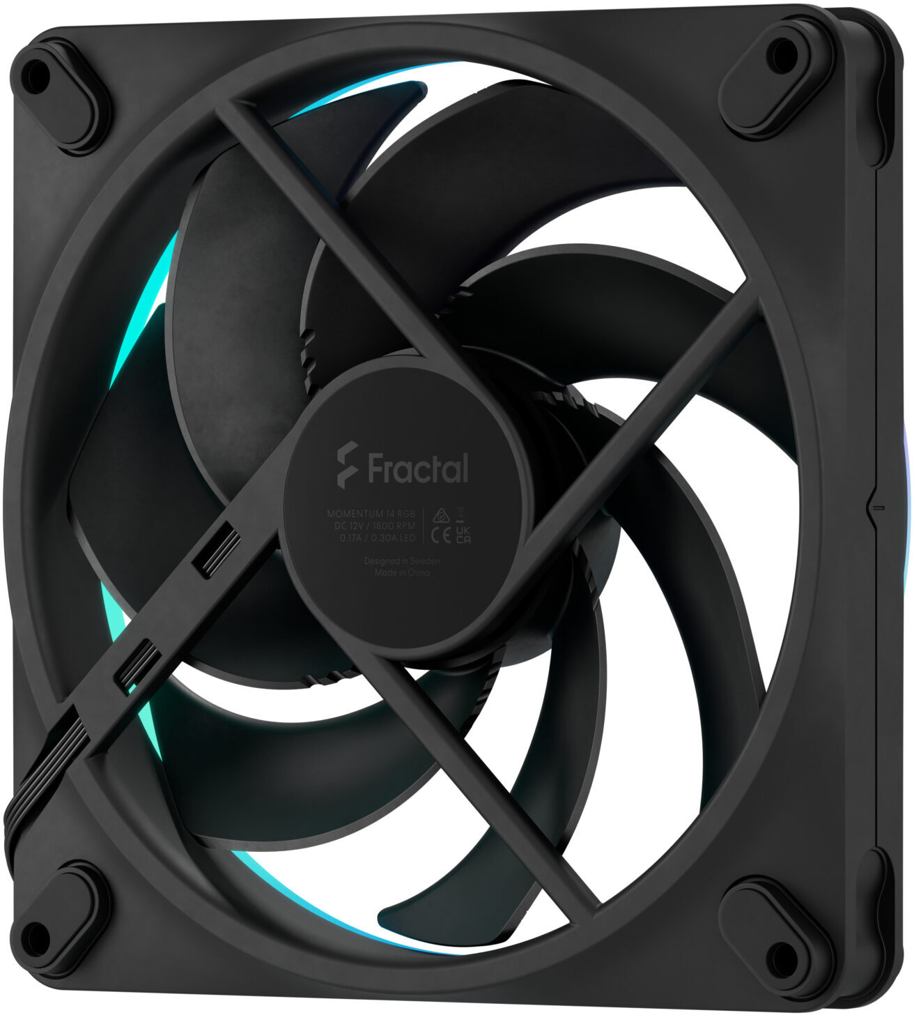Fractal Design - Ventoinha Fractal Design Momentum 14 140mm 1800RPM 8 Pinos RGB Preta
