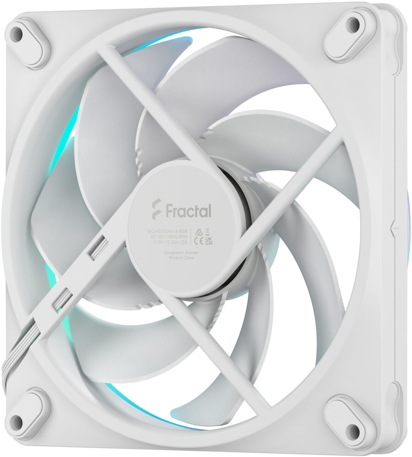 Fractal Design - Ventoinha Fractal Design Momentum 14 140mm 1800RPM 8 Pinos RGB Branca