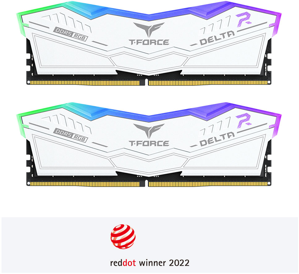 Picture of Picture of Team Group Kit 32GB (2 x 16GB) DDR5 7200MHz Delta RGB Branco CL34
