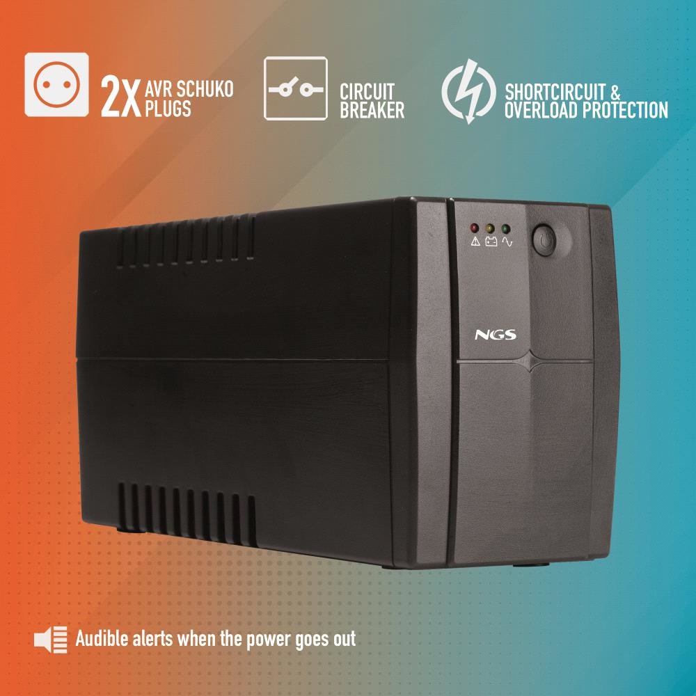 ngs - UPS NGS Off-line Fortress 1200V3 480W AVR 2 Tomadas Schuko