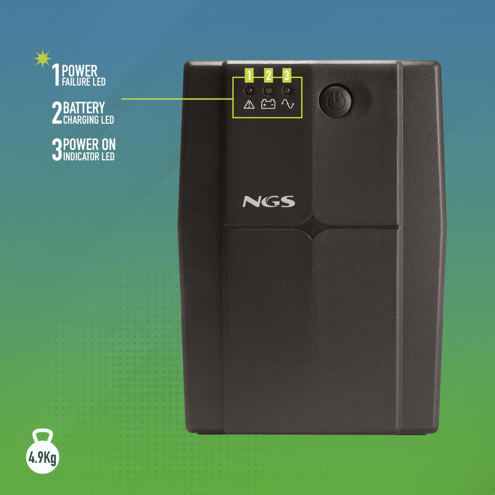 ngs - UPS NGS Off-line Fortress 900V3 360W AVR 2 Tomadas Schuko