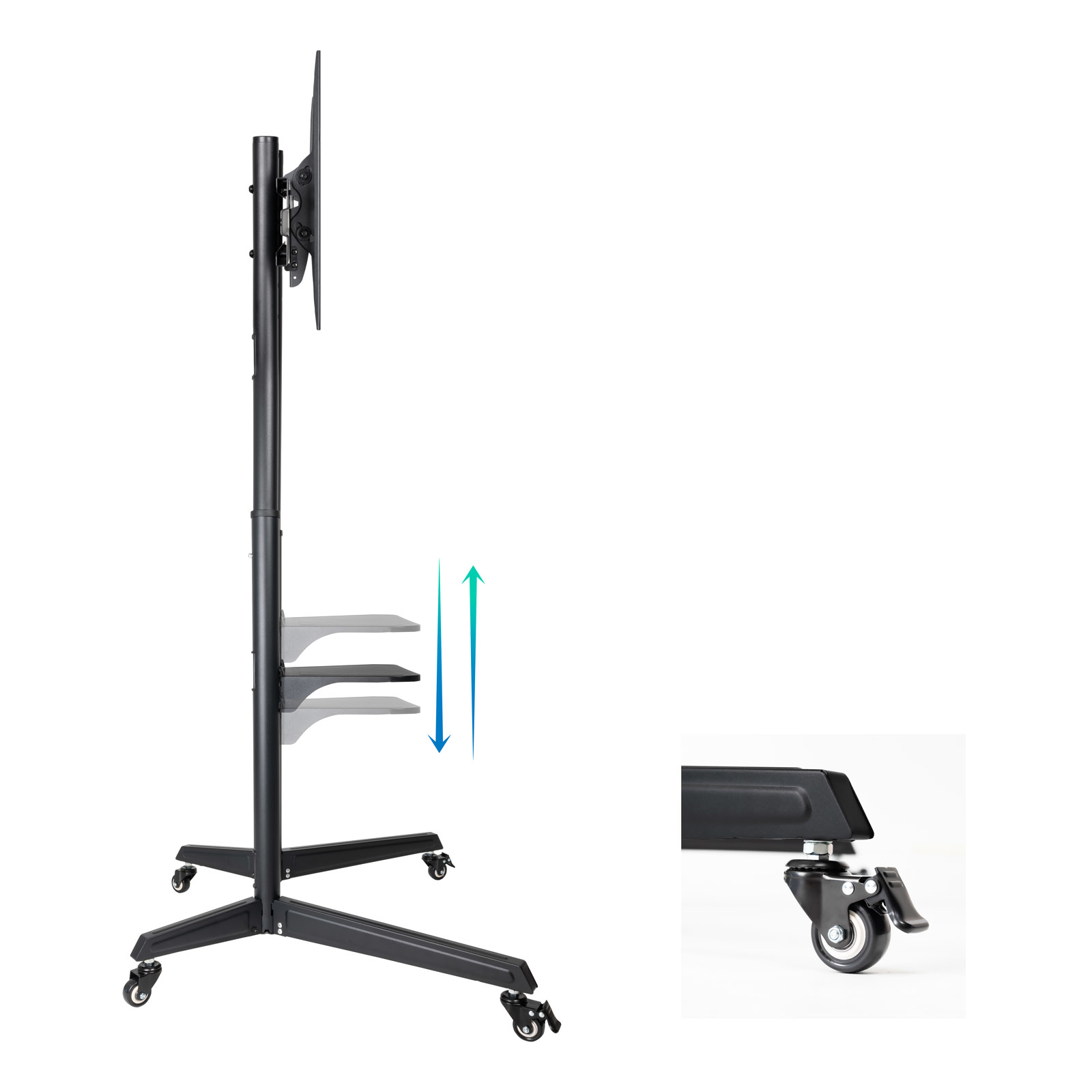 Tooq - Suporte Móvel Tooq RAMSÉS 37" a 70" Máx 50Kg Preto