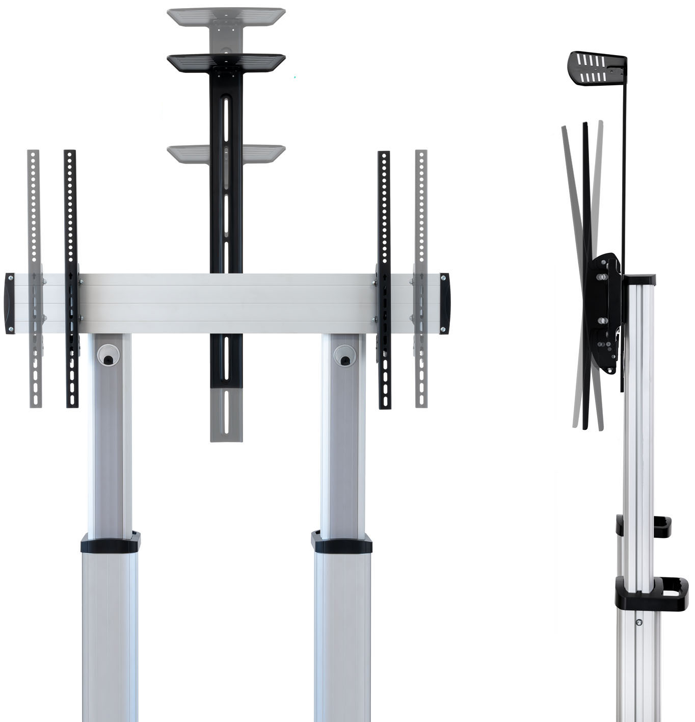 Tooq - Suporte Móvel Tooq PARTENON 60" a 100" Máx. 100Kg Prateado