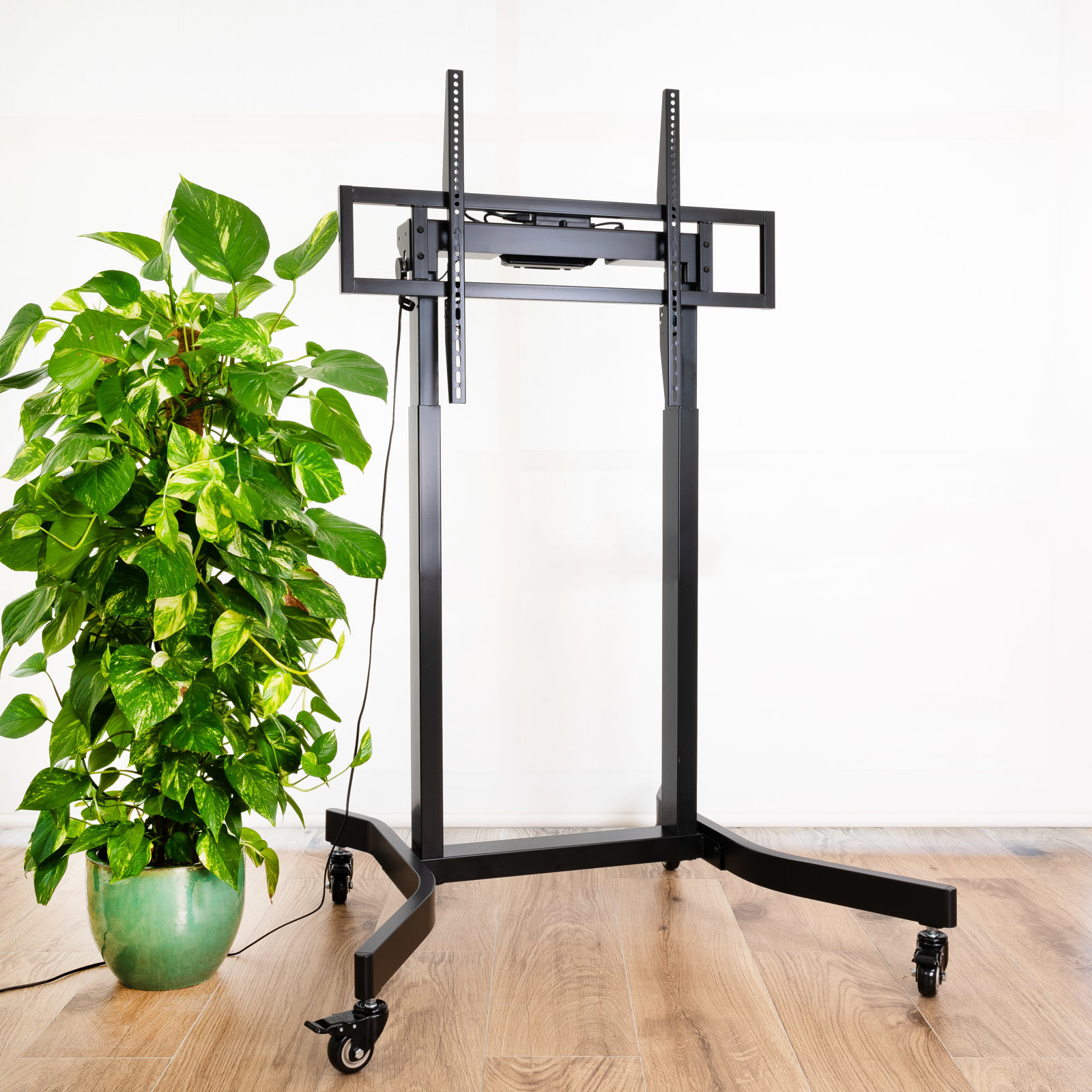 Tooq - Suporte Móvel Tooq LUX c/Ajuste Elétrico em Altura 55" a 100" Máx. 120Kg Preto