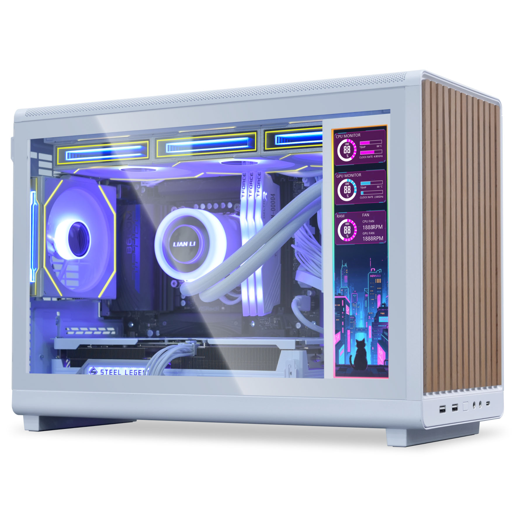 Lian Li - Monitor Portátil Lian Li 8.8" Branco