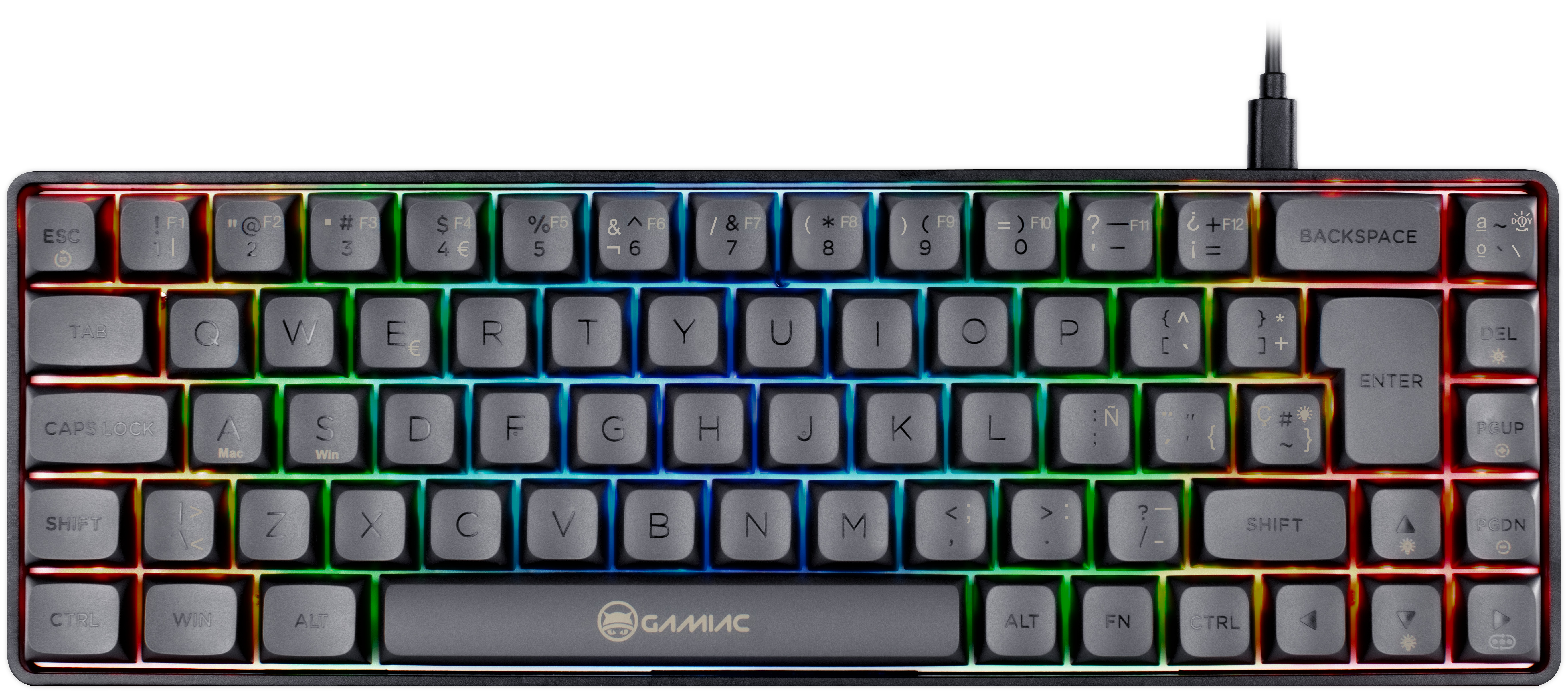 Picture of Picture of Teclado Mecânico GAMIAC TKL RGB69G SF Kailh Blue Preto/Cinzento (ES)