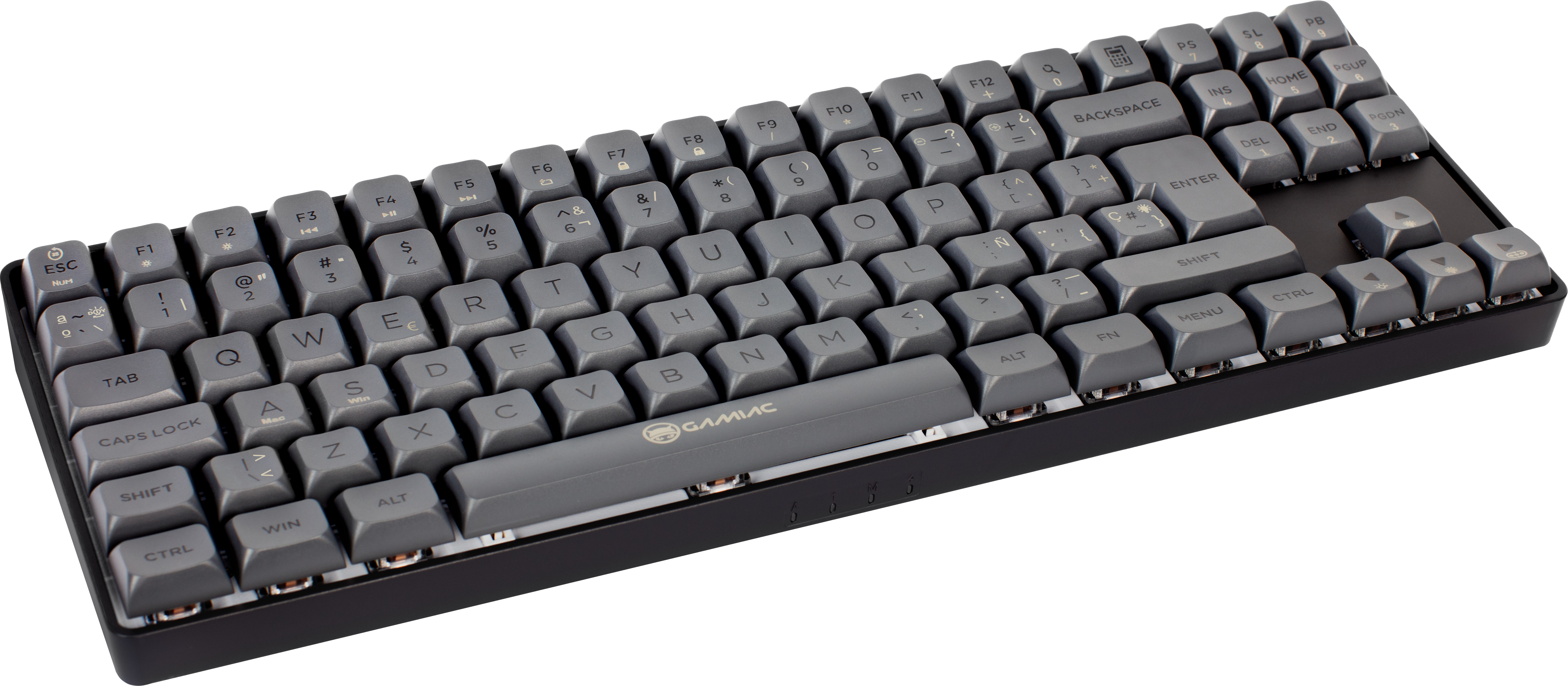 GAMIAC - Teclado Mecânico GAMIAC TKL RGB90G Kailh Red Preto/Cinzento (ES)