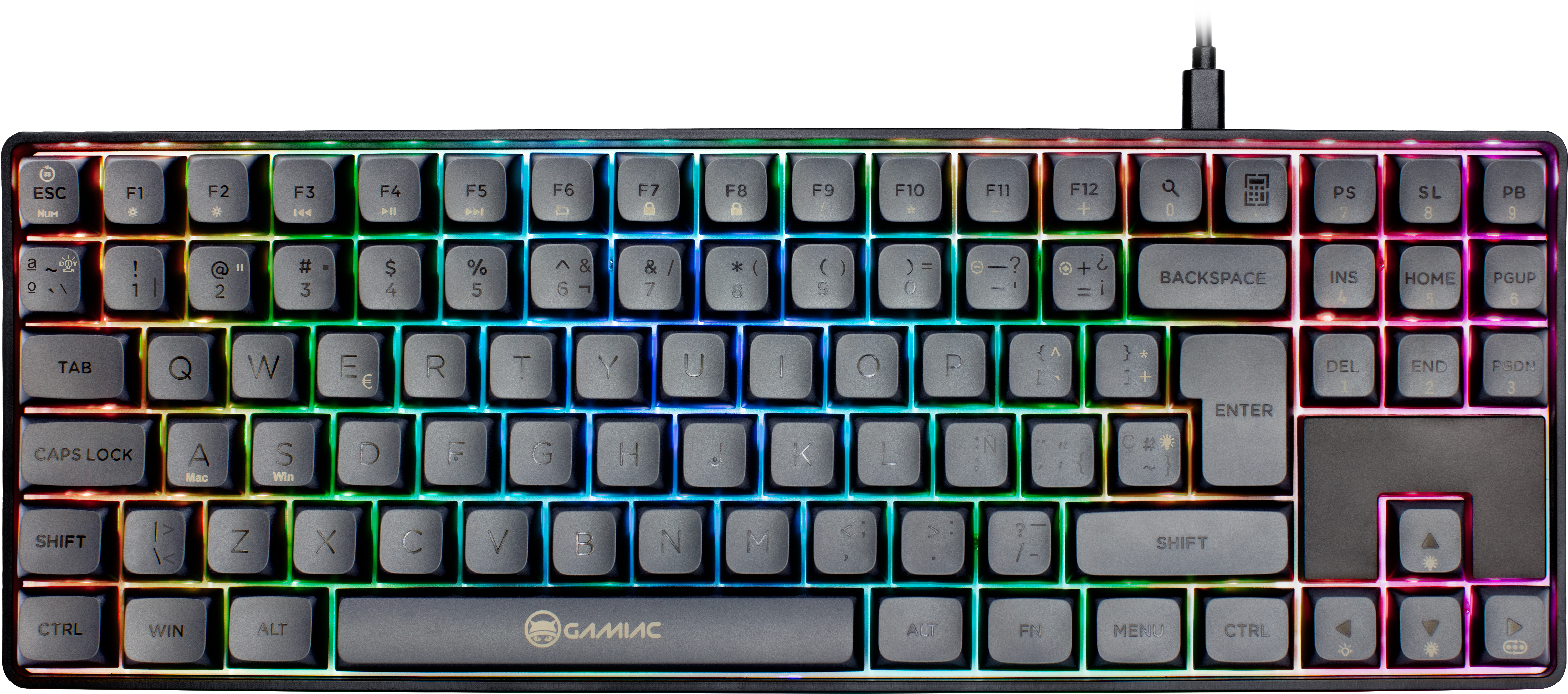 Picture of Picture of Teclado Mecânico GAMIAC TKL RGB90G Kailh Blue Preto/Cinzento (ES)