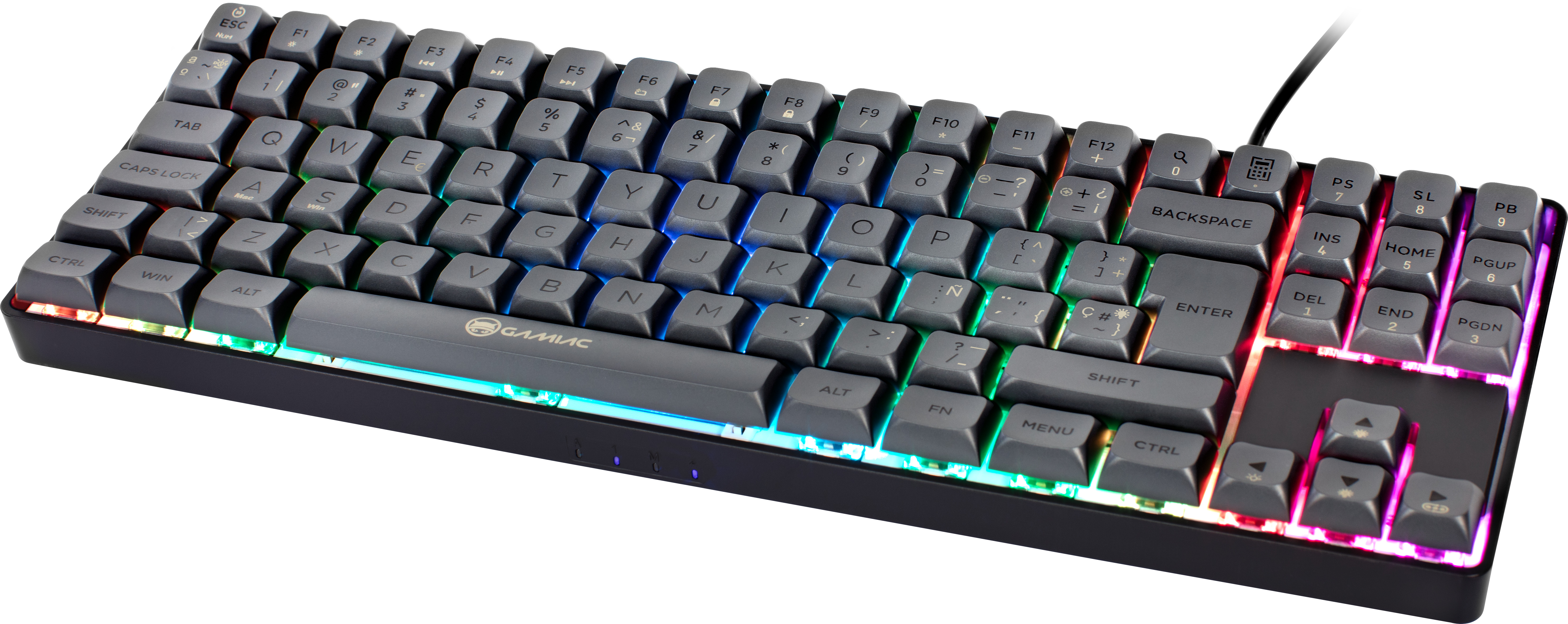 GAMIAC - Teclado Mecânico GAMIAC TKL RGB90G Kailh Blue Preto/Cinzento (ES)