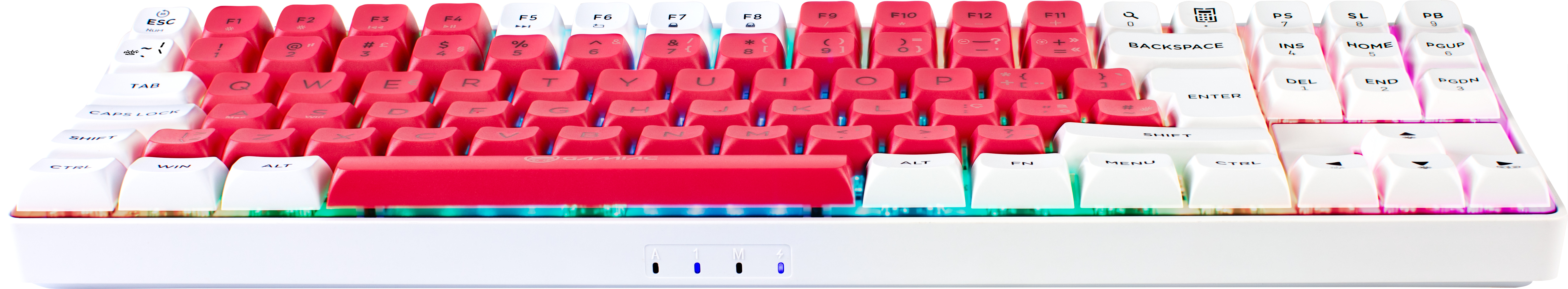 GAMIAC - Teclado Mecânico GAMIAC TKL RGB90G Kailh Blue Branco/Rosa (PT)