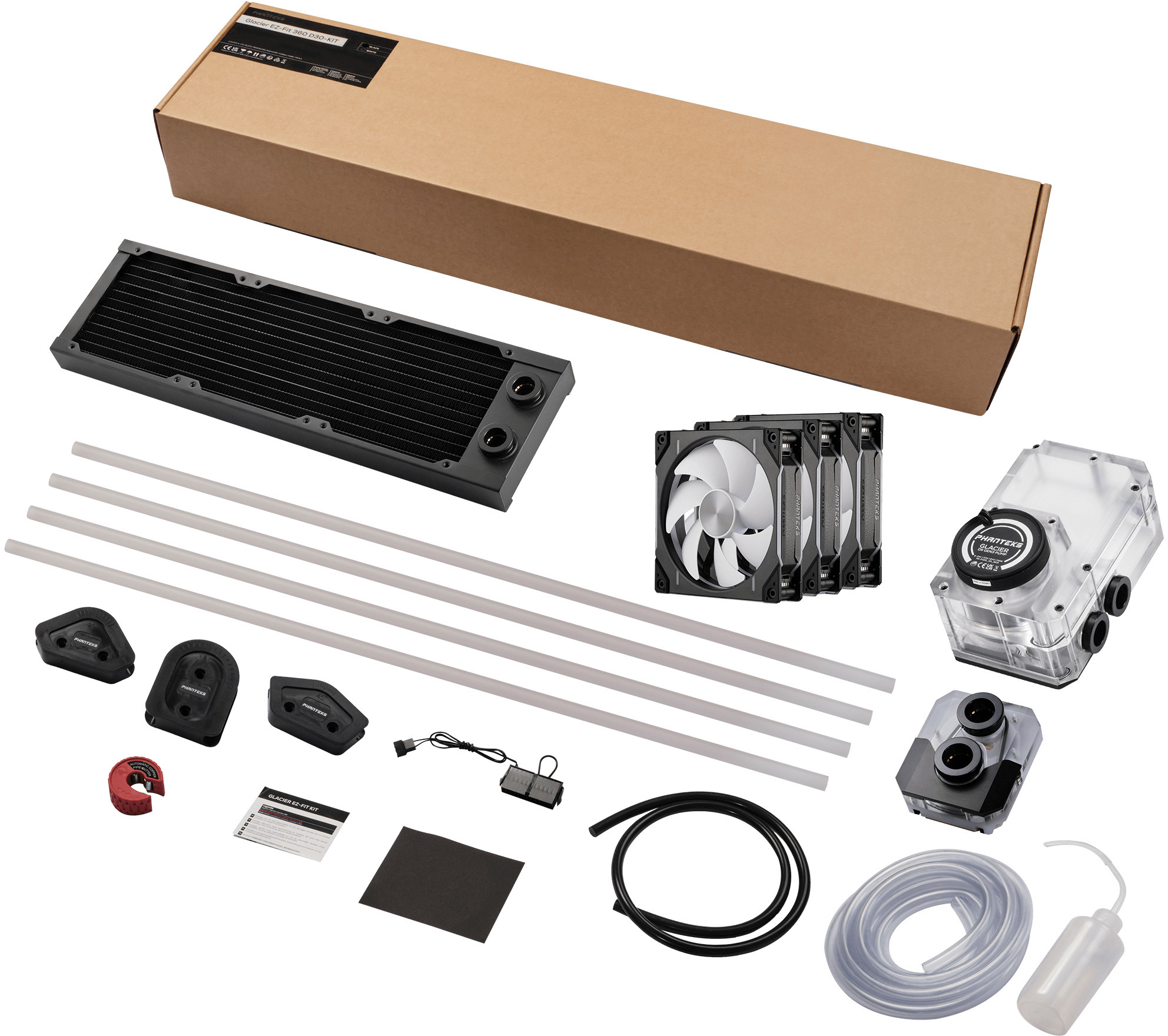 Picture of Picture of Kit Watercooling Phanteks Glacier EZ-Fit 360mm D30 - Preto