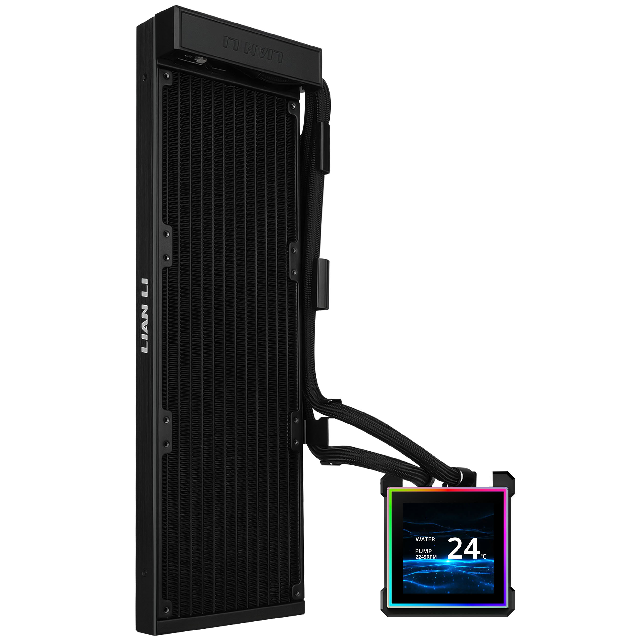 Lian Li - Water Cooler CPU AIO Lian Li HydroShift II LCD-S 360N Preto - 360mm S/Ventoinhas