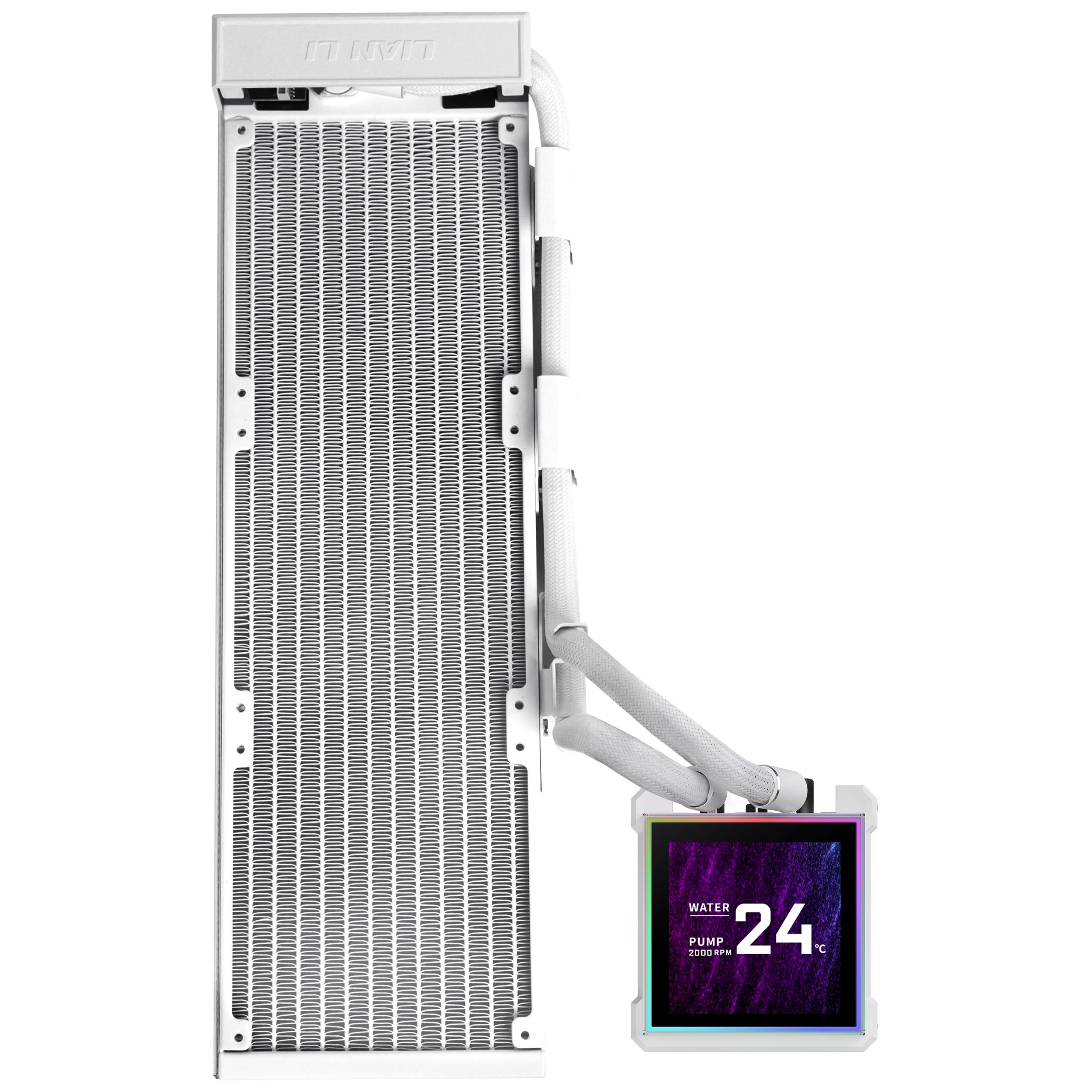 Lian Li - Water Cooler CPU AIO Lian Li HydroShift II LCD-S 360N Branco - 360mm S/Ventoinhas