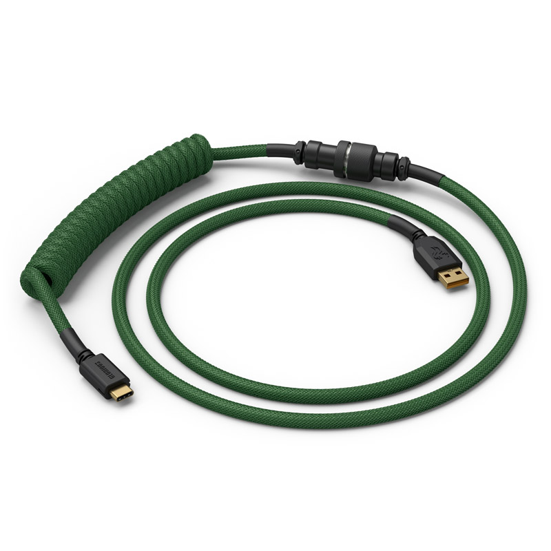 Glorious - Cabo Coiled Glorious USB-C para USB-A 137m - Forest Green