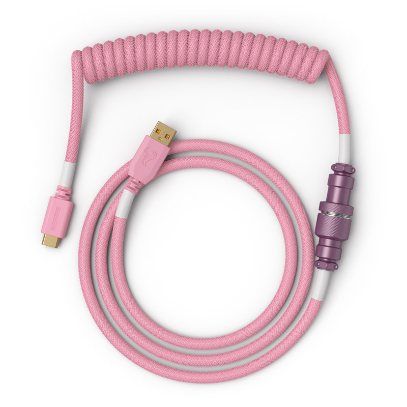 Glorious - Cabo Coiled Glorious USB-C para USB-A 137m - Prism Pink