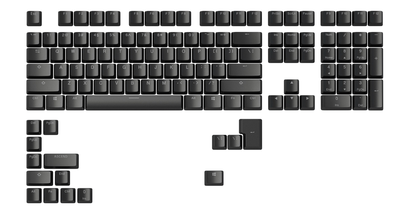 Glorious - Conjunto de 123 Teclas Glorious ABS Doubleshot V2 Preto (US ANSI)
