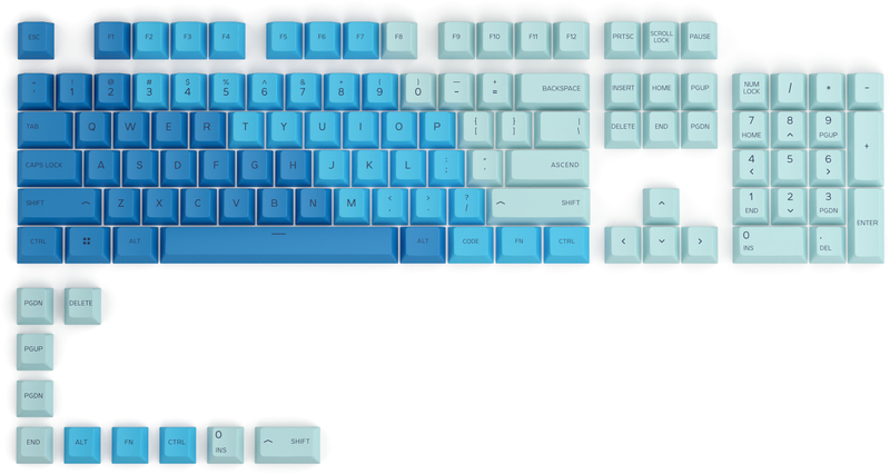Glorious - Conjunto de 114 Teclas Glorious PBT Caribbean Ocean (US ANSI)