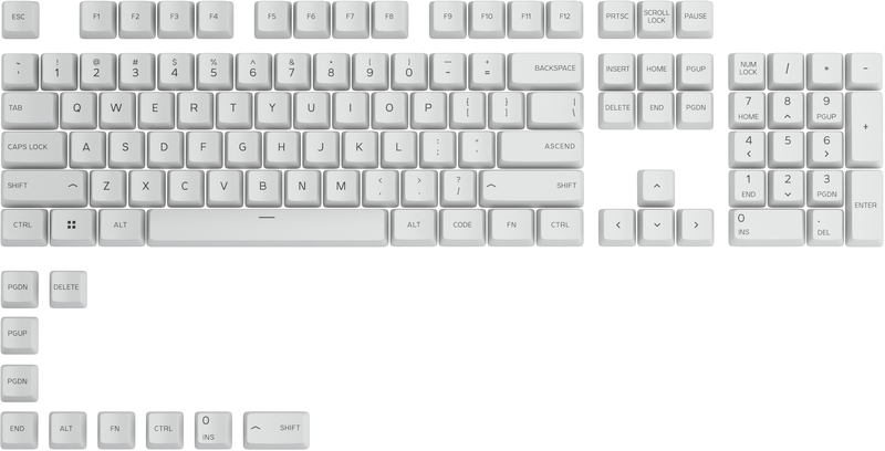 Glorious - Conjunto de 114 Teclas Glorious White (US ANSI)