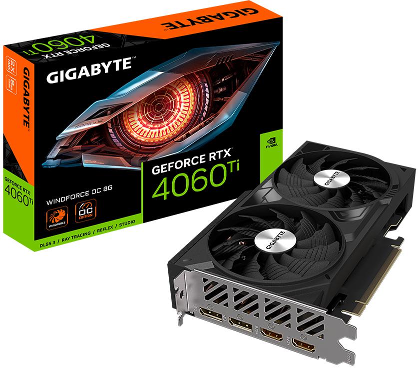 Gigabyte - Gráfica Gigabyte GeForce® RTX 4060 Ti WindForce OC 8GB GDDR6 DLSS3