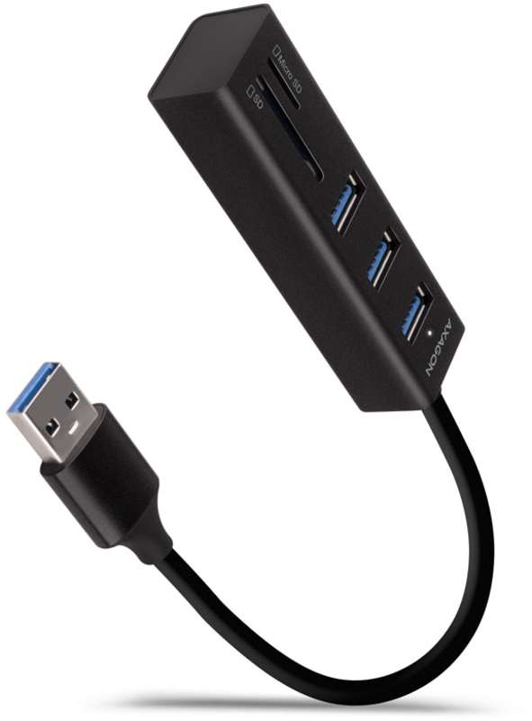 AXAGON - HUB USB AXAGON HMA-CR3A 3x USB-A + SD/microSD, USB3.2 Gen 1, metal