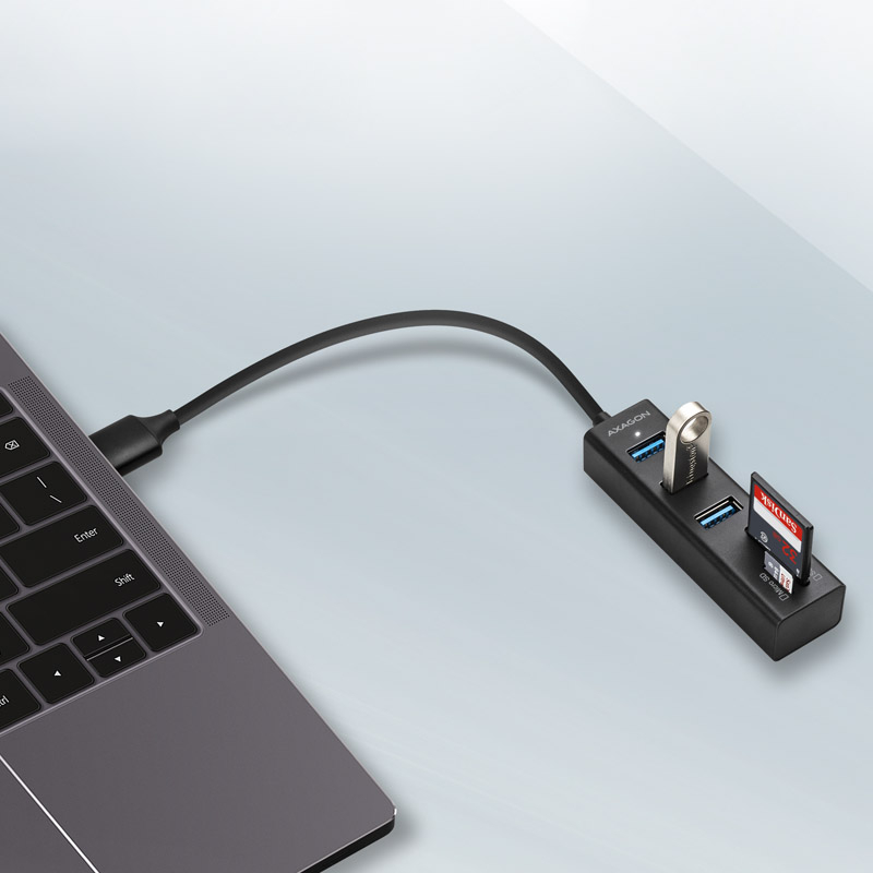 AXAGON - HUB USB AXAGON HMA-CR3A 3x USB-A + SD/microSD, USB3.2 Gen 1, metal