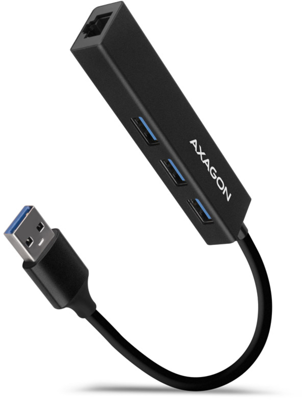AXAGON - Multiport-Hub AXAGON HMA-GL3A USB 3.0 Typ A, Gbit-LAN, 3x USB-A, microSD