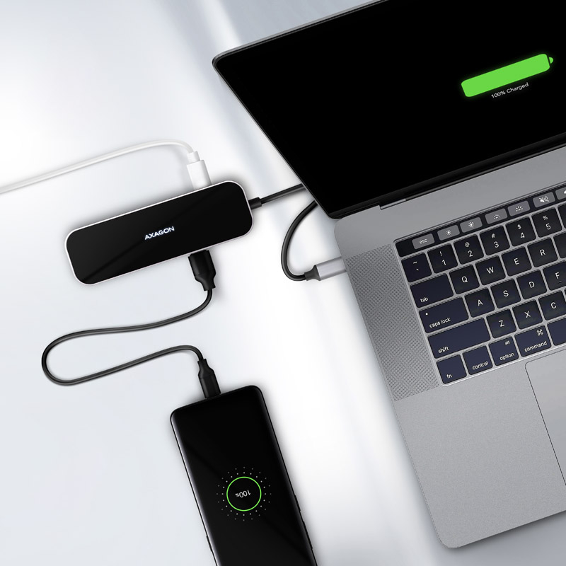 AXAGON - Multiport-Hub AXAGON HMC-6GL USB-Hub, 3x USB-3.0, 1x RJ-45, 1x HDMI