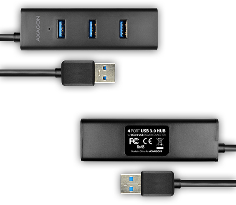 AXAGON - USB-A-Hub AXAGON HUE-S2BL, 4x USB 3.0 - 1.2m