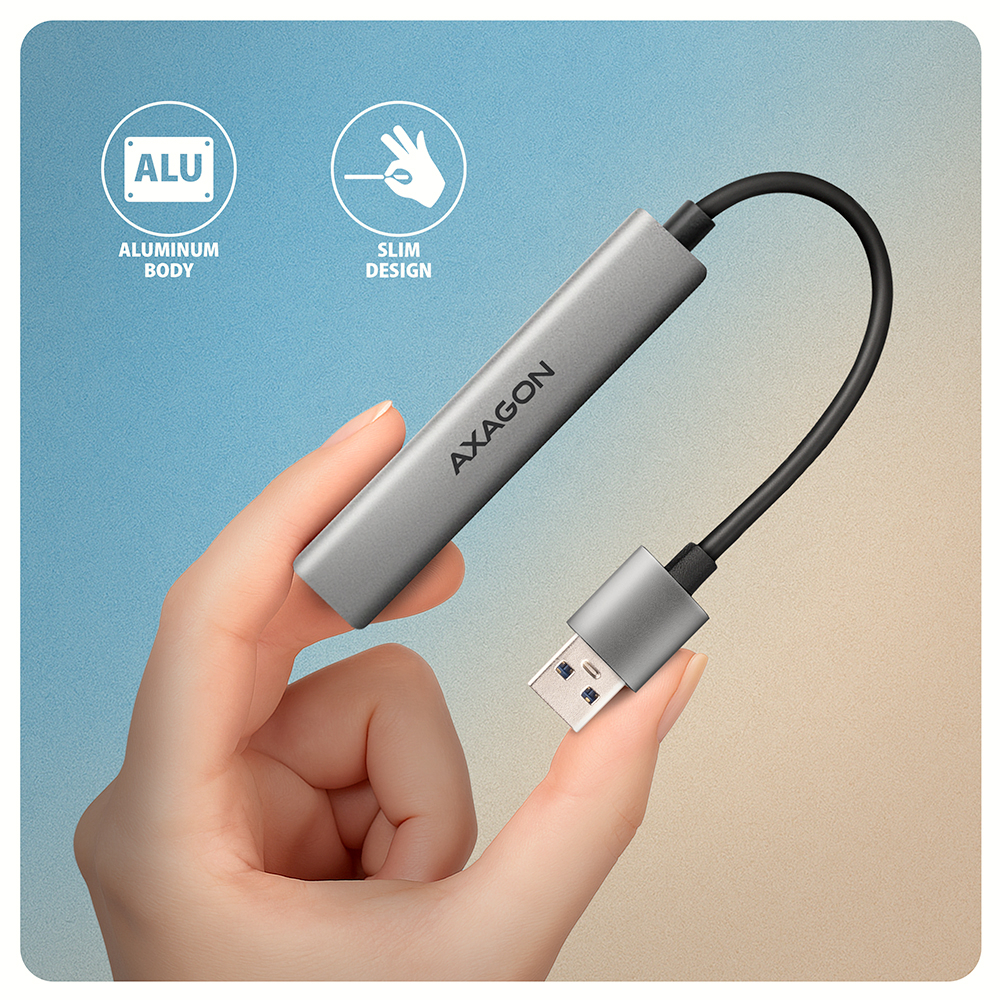 AXAGON - HUB USB AXAGON HUE-STA 1x USB-A 5Gbps + 2x USB-A + 1x USB-C, cabo USB-A 12 cm