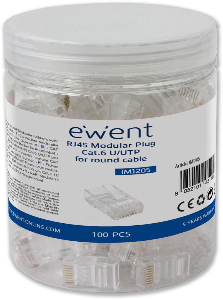 Picture of Picture of Fichas RJ45 Ewent Modulares Cat.6 U/UTP Transparentes (Pack-100)