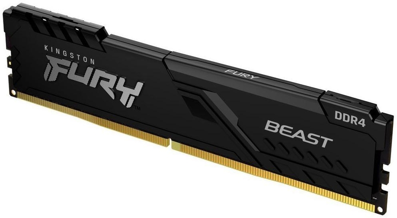 Kingston - Kingston 16GB DDR4 3200MHz FURY Beast Preto 1R CL16