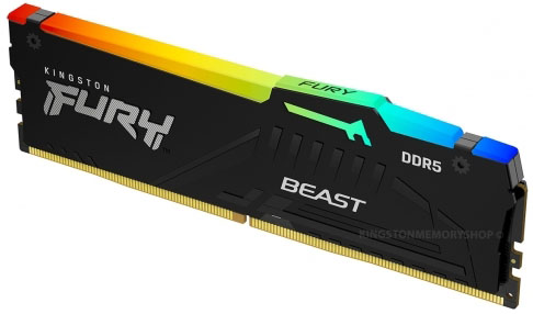 Kingston - Kingston 16GB DDR5 5200MHz FURY Beast RGB 1R CL40