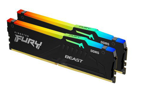 Kingston - Kingston Kit 64GB (2 x 32GB) DDR5 5600MHz FURY Beast RGB EXPO Preto 2R CL36