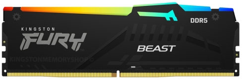 Kingston - Kingston 16GB DDR5 5600MHz FURY Beast RGB 1R CL40