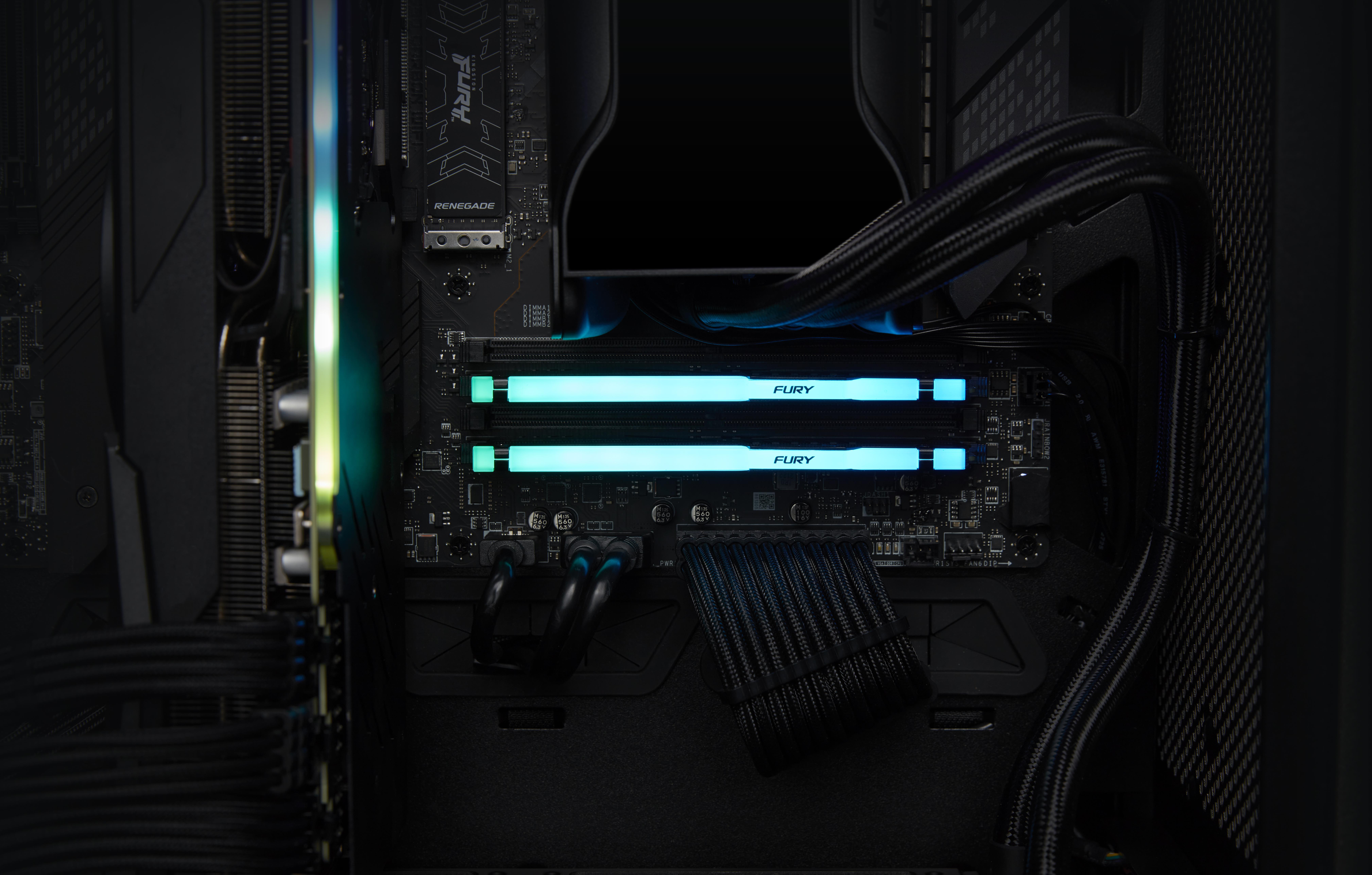 Picture of Picture of Kingston Kit 32GB (2 x 16GB) DDR5 6000MHz FURY Beast RGB EXPO Preto CL30