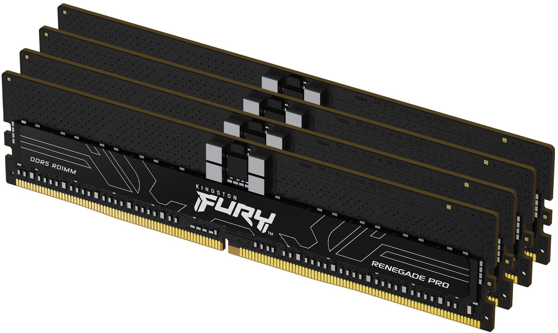 Picture of Picture of Kingston Kit 128GB (4 x 32GB) DDR5 6400MHz FURY Renegade Pro ECC RDIMM CL32