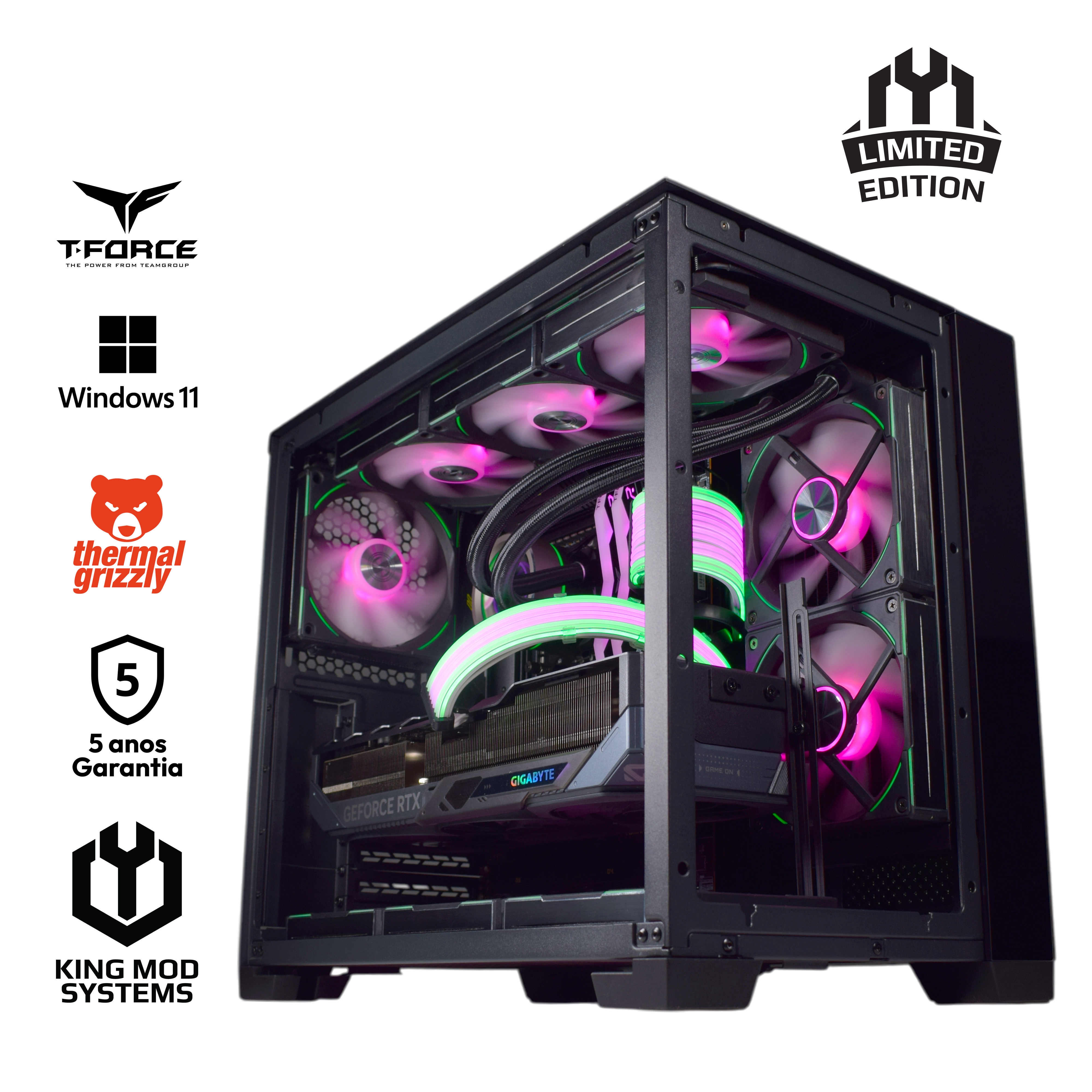 King Mod Systems - Computador King Mod Gamer-PC i9 14900KF 48GB DDR5 2TB RTX 4090 WIFI W11