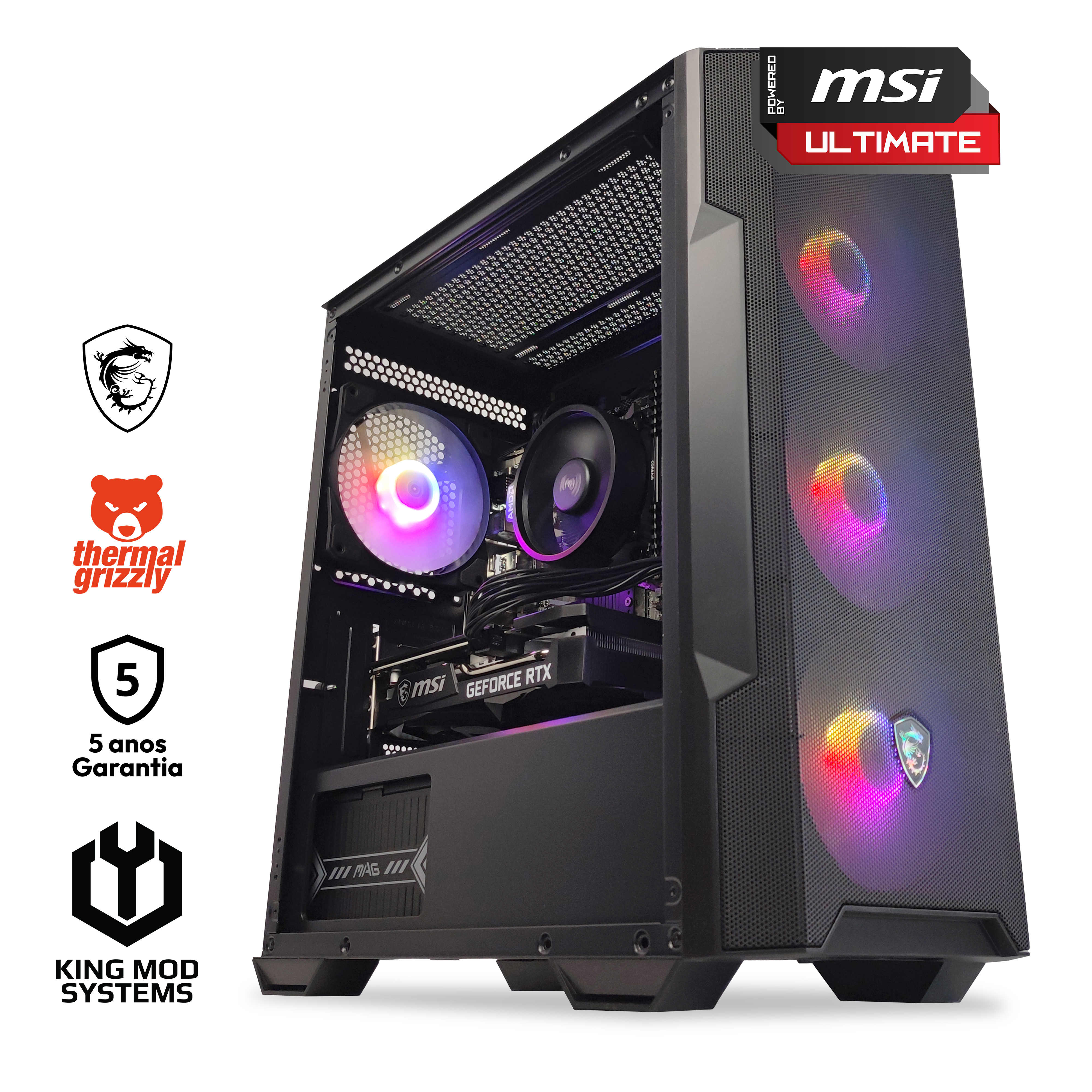 Computador King Mod Gamer-PC Powered by MSI Ryzen 5 5500 16GB DDR4 500GB RTX 3050 8GB WIFI W11 Picture of Picture of Computador King Mod Gamer-PC Powered by MSI Ryzen 5 5500 16GB DDR4 500GB RTX 3050 8GB WIFI W11