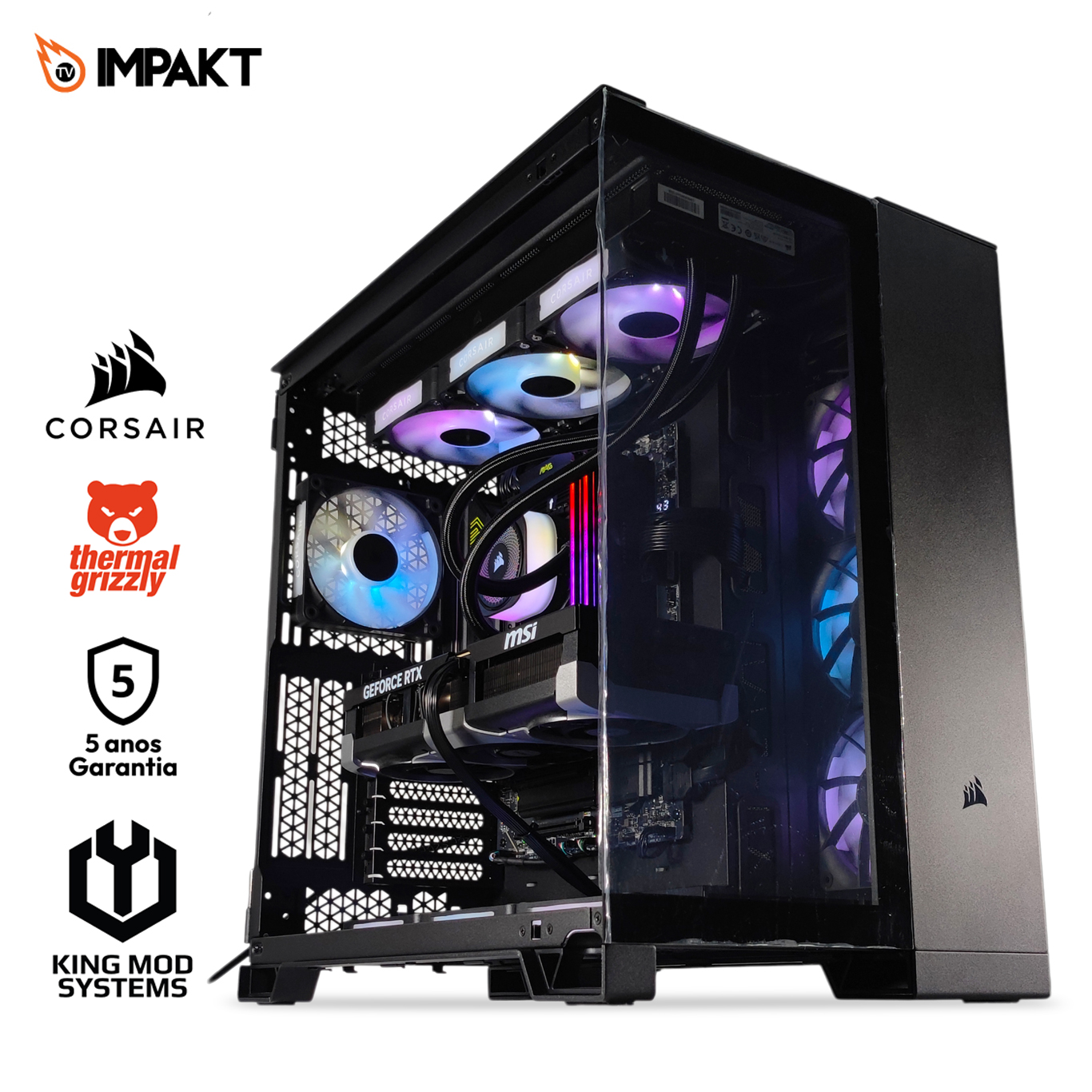Picture of Picture of Computador King Mod Gamer-PC x iCUE Impakt Edition Ryzen 7 9800X3D 64GB DDR5 2TB RTX 5090 WiFi W11