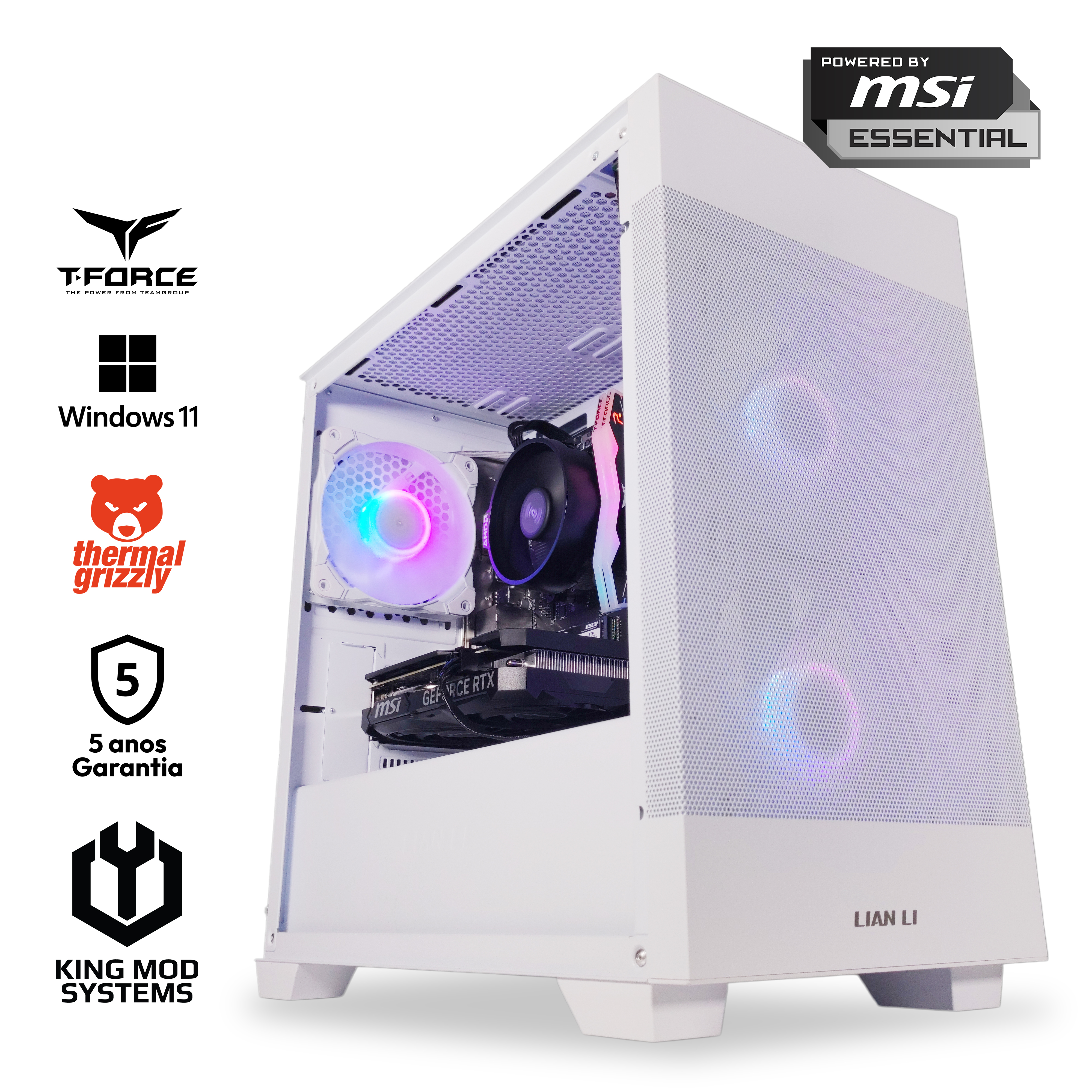 Picture of Picture of Computador King Mod Gamer-PC Ryzen 5 7500F 32GB DDR5 1TB RTX 4060 Ti W11