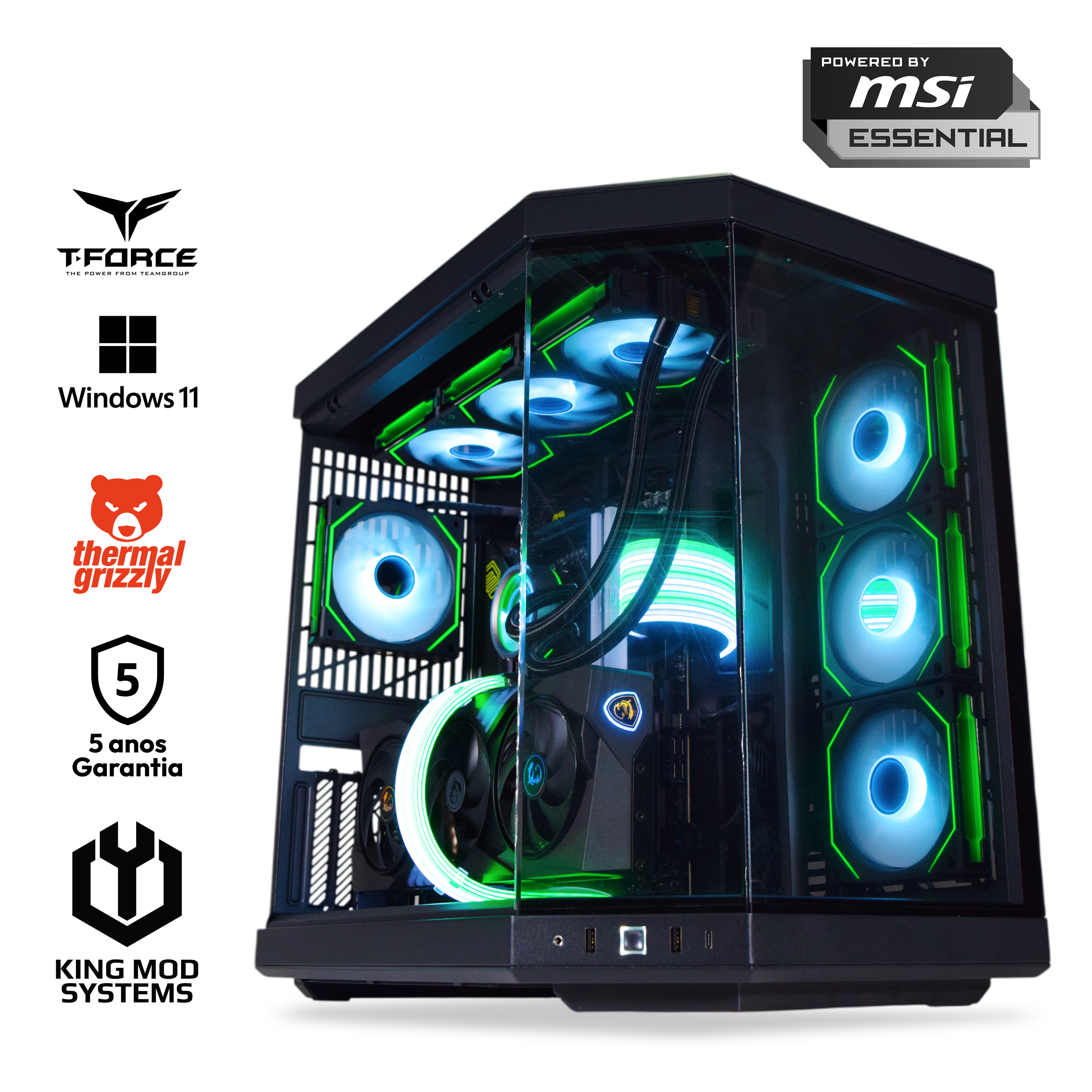 King Mod Systems - Computador King Mod Gamer-PC Ryzen 7 9800X3D 32GB DDR5 2TB RTX 5080 WiFi W11 V2