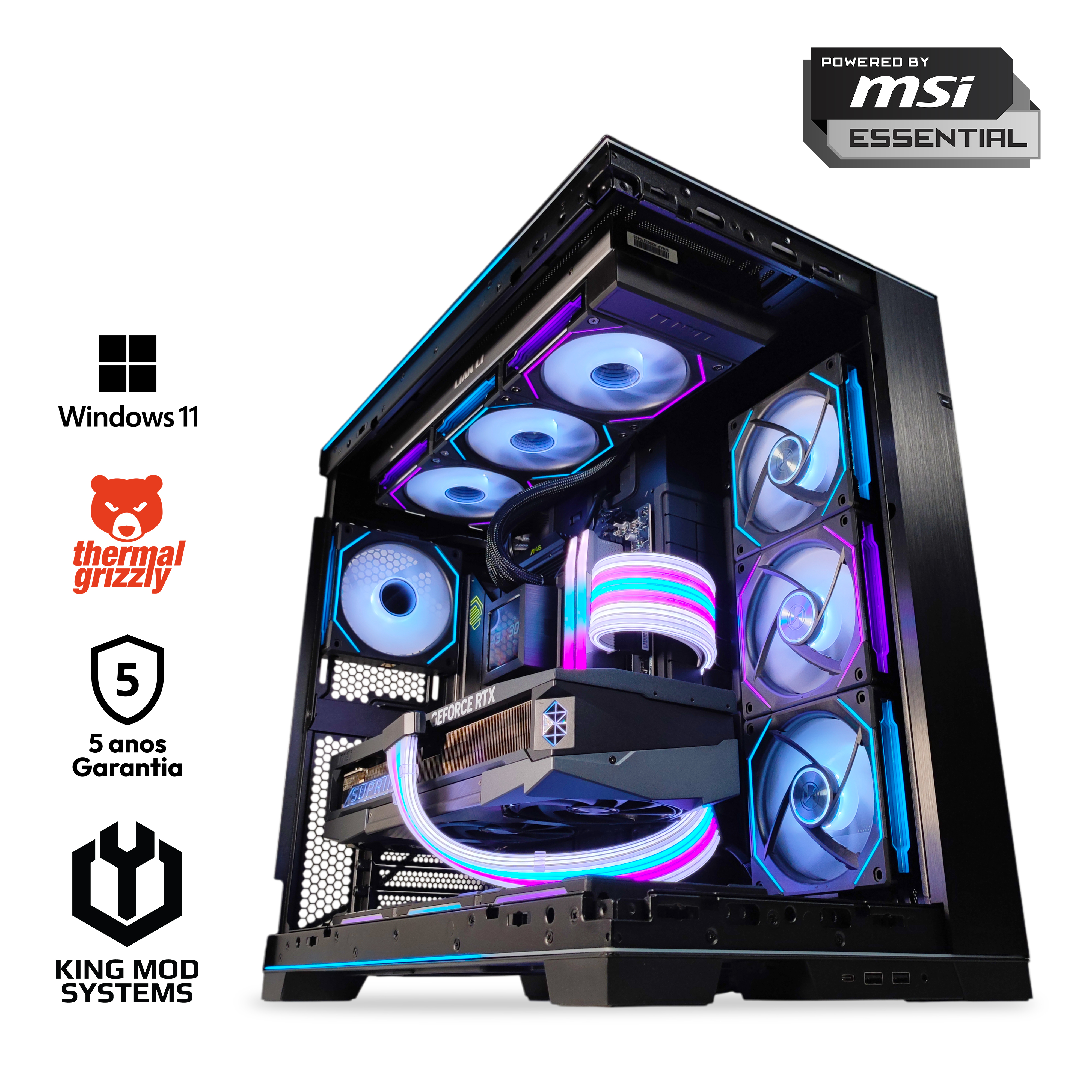 Picture of Picture of Computador King Mod Gamer-PC Ryzen 7 9800X3D 64GB DDR5 2TB RTX 5090 WiFi W11 V2